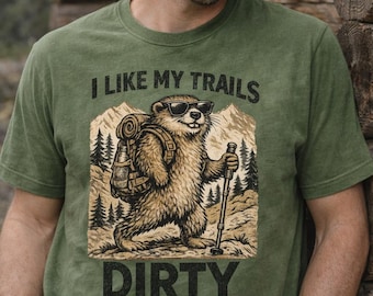 Comfort Colors premium hiking T-shirt with playful marmot trail design high-quality print for nature lovers outdoor gift for hikers tee