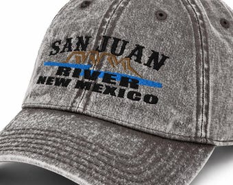 San Juan River Fly Fishing Cap | New Mexico gifts for men | fisherman hat | Dad Caps Embroidered