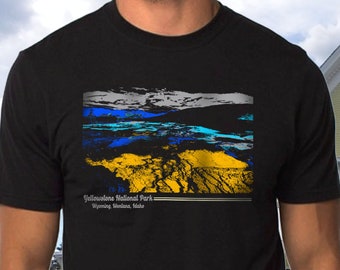 Yellowstone National Park T-Shirt: Abstract Landscape Vacation Tee