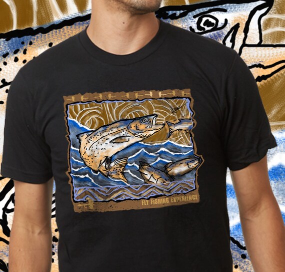 Fly Fishing Experience Tshirt, Fish Illustration, Fly Fishing Shirts,  Fisherman Gift, Montana Shirt, Canoe Shirt, Colorado Shirt, Fish Shirt -   Canada