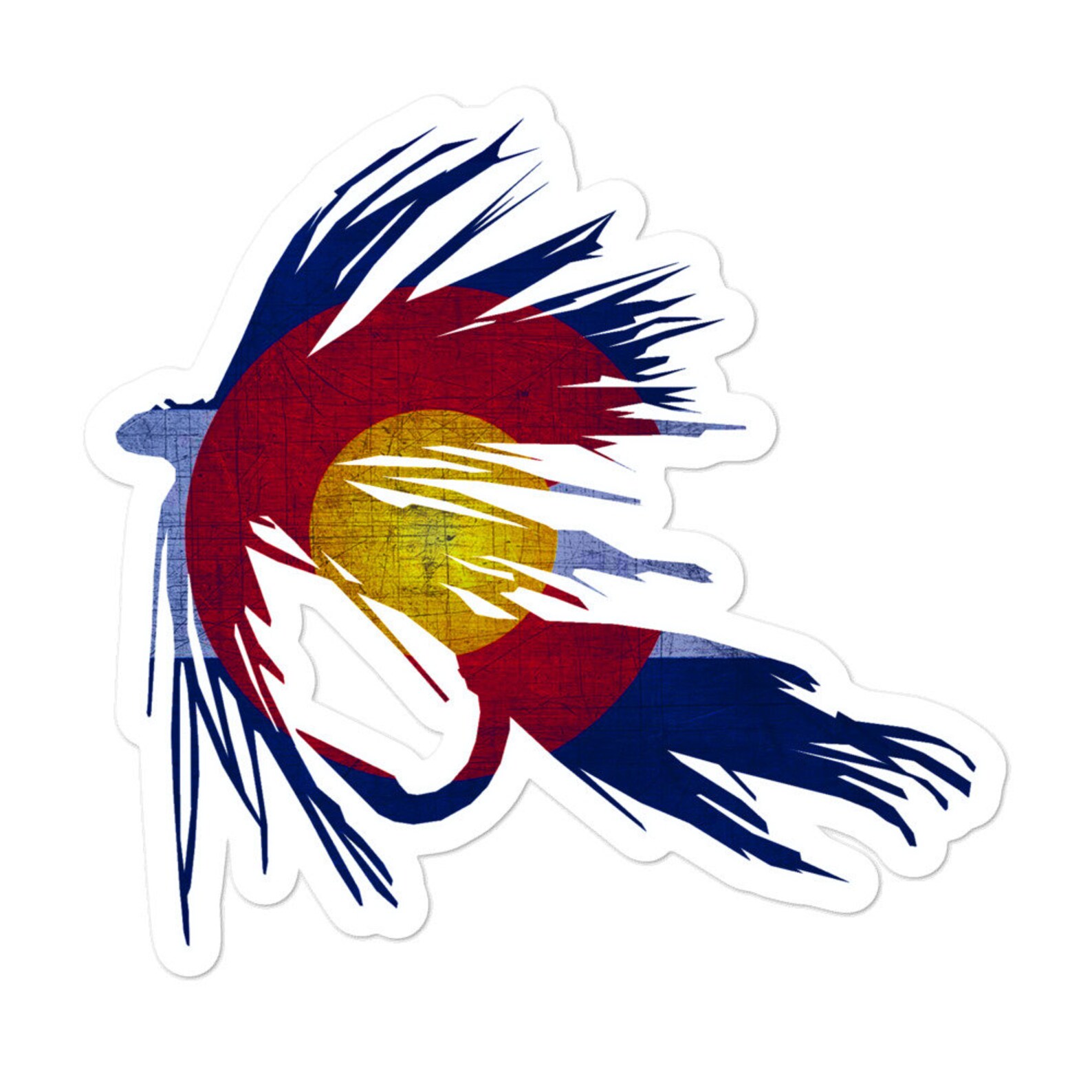 Fly Fishing Decal colorado Flag Fishing Sticker fishing Flies outdoor