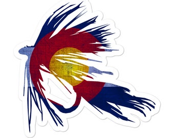 Colorado Flag Fly Fishing Vinyl Decal: Truck, Car, Laptop Sticker