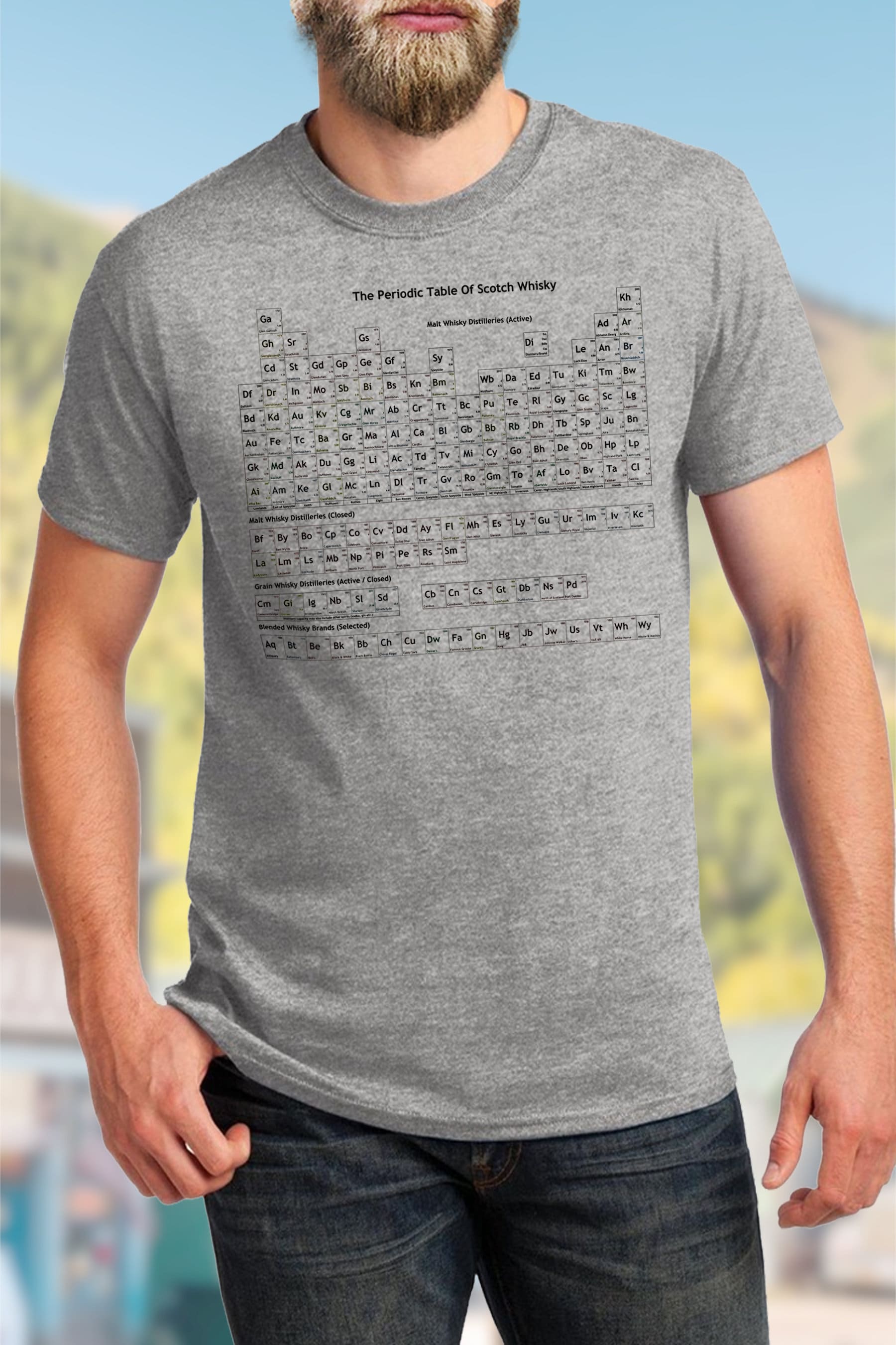 T-shirt du tableau périodique du scotch whisky : cadeau de barman pour les buveurs