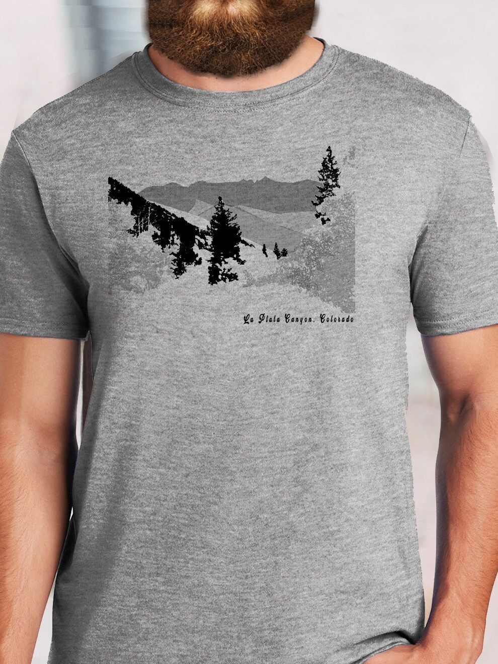 Mens Nature Shirt | Mountain Forest - Colorado Proud | Guys Camping T Shirt Gift Men’s/Unisex | Sport Grey | hiking shirt | Adventure Shirt