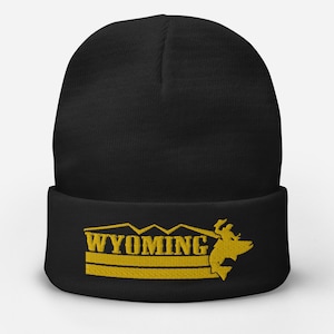 Wyoming Beanie | Fishing hat | Wyoming Cowboy | Mountain hat | Winter hat | Hunters gift | Cowboy state hat | Wyoming Pride | Fly fishing