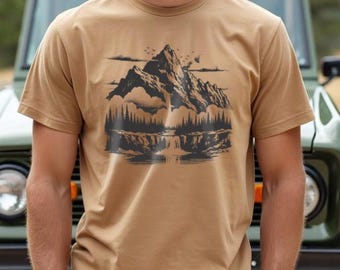 T-shirt voor zandwandelen: T-shirt Mountain Pine Tree