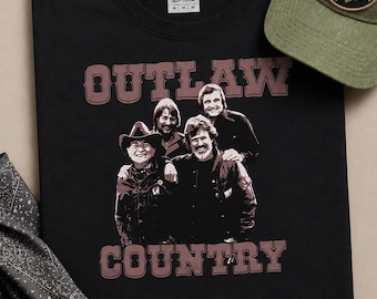Outlaw country tee, Country Singer Music, Willie, Waylon, redneck gift tshirt
