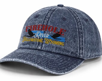 Firehole River Fly Fishing Hat Yellowstone National park Wyoming Trout Angler Gift Low Profile Outdoor Fisherman Cap Adventure Apparel