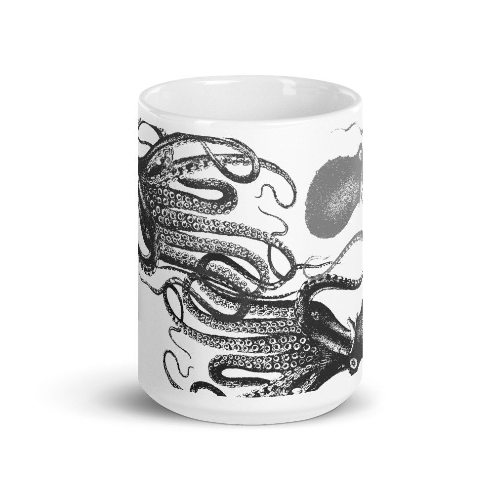 Octopus Mug Kraken Art Octopus Gift Step Dad Gift Kraken Etsy