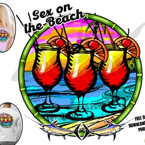 Sex on the Beach Png, Sex on the Beach Drink, Island Png, Sublimation