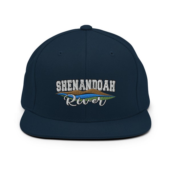 Shenandoah River 6 panel flat brim snapback, camping cap , Shenandoah Valley North Carolina gift, rafting cap West Virginia gift camping hat