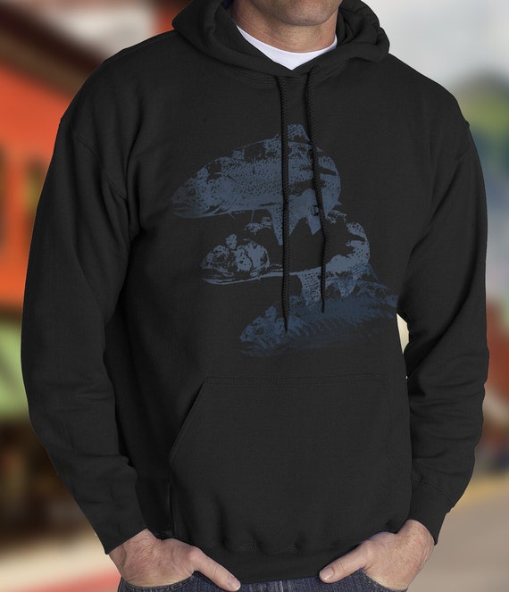 Mens Fishing Hoodies Fading Trout Graphic Fly Fishing Gifts Mens