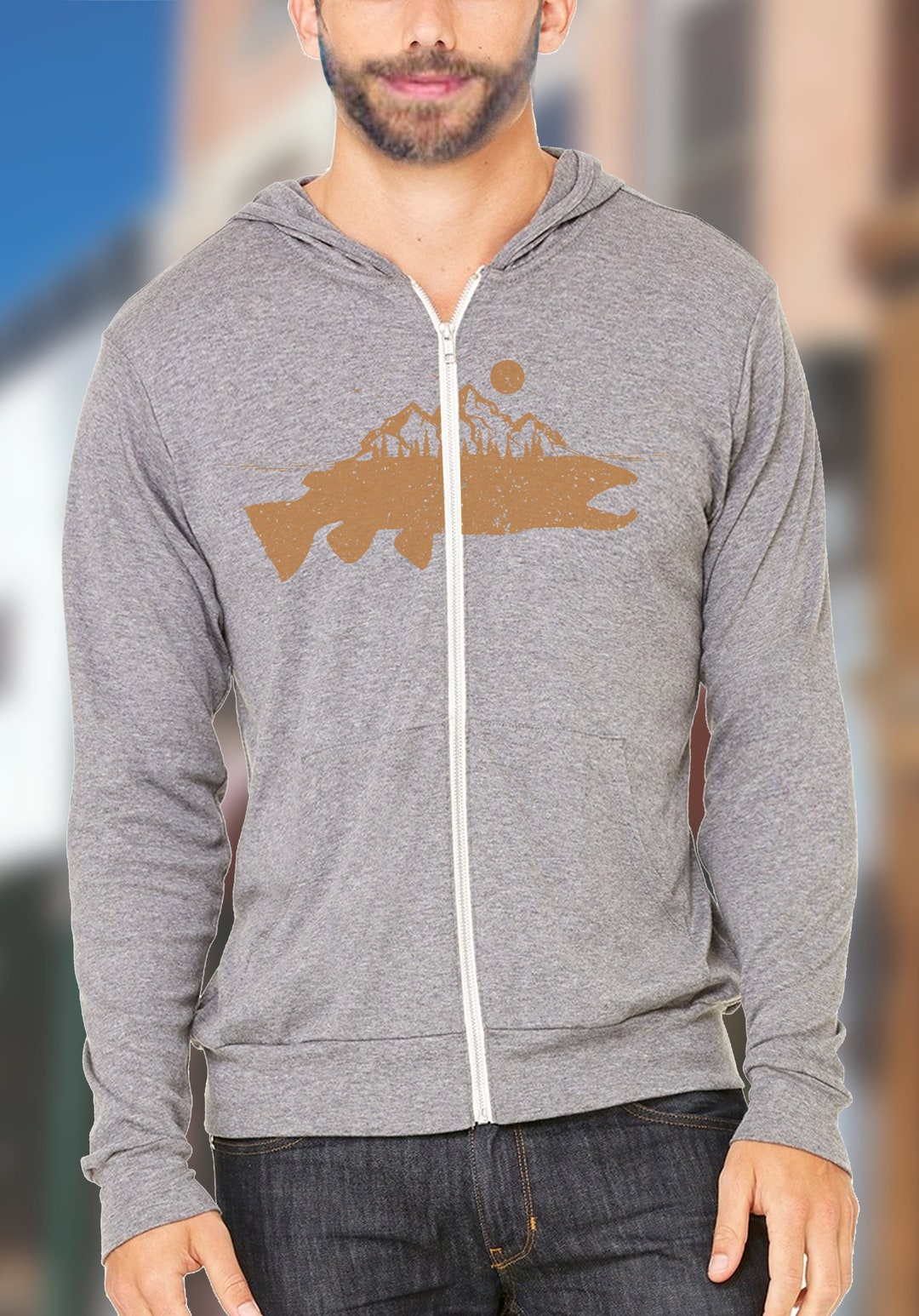 Men's Full Zip Hoodies Fishing Hoodies Mountain Full Zip Hoodie Fly