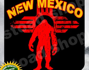 New Mexico Bigfoot Vinyl Sticker: Durable Outdoor Decal
