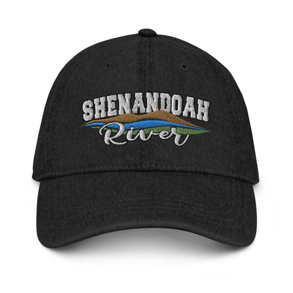 Shenandoah River 6 panel low profile cap, fisherman gift, Shenandoah Virginia,  embroidered dad cap, camping cap, rafting cap, curved bill