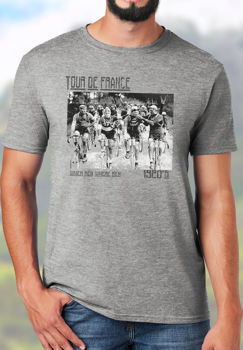 Tour De France race cycling tee funny cycling tshirt smokers photo Lance Armstrong vintage cycling photo Dad cyclist image 1