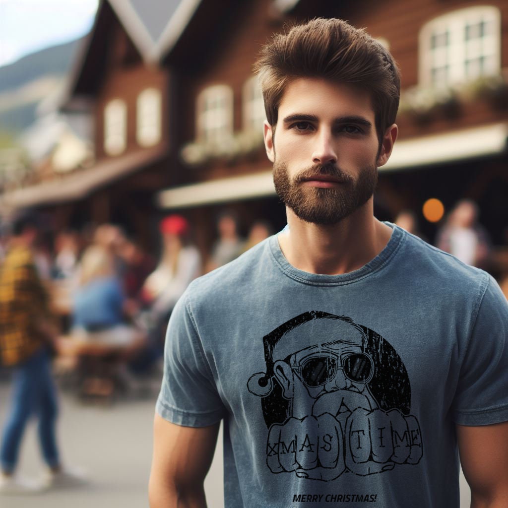 Funny Santa Christmas Shirt Manly Christmas Gifts Xmas Shirt Etsy