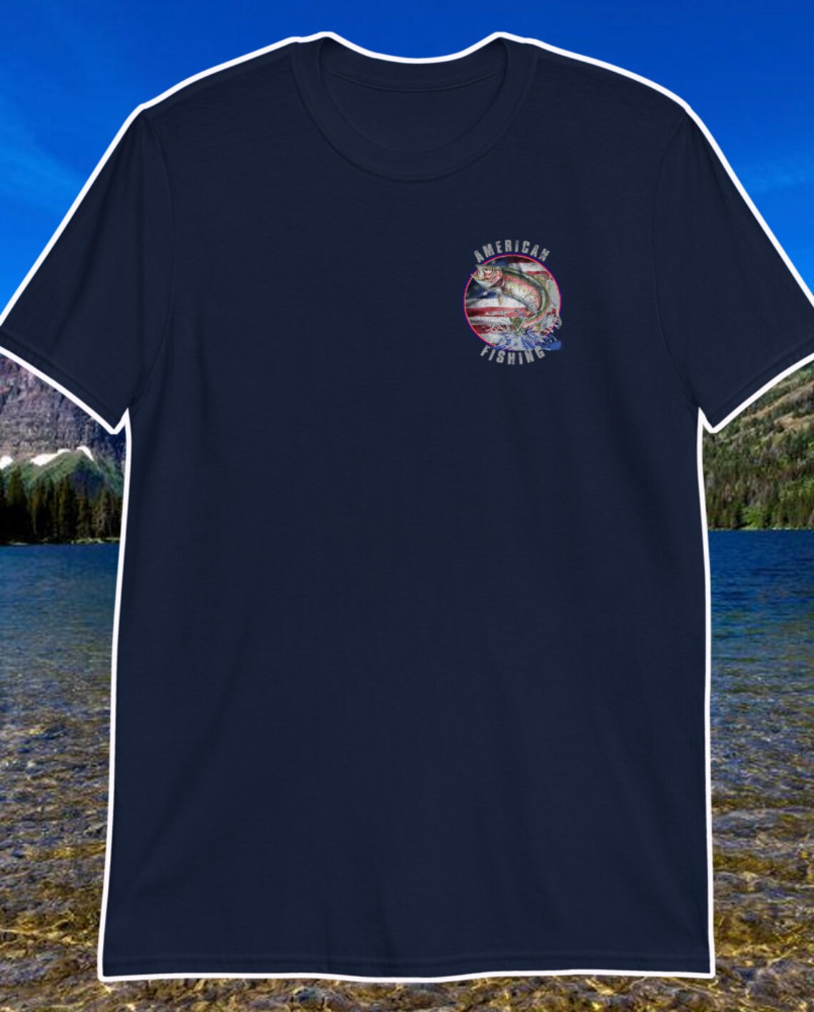 American Flag Fishing Shirt Fly Fishing Art Fly Fishing Etsy