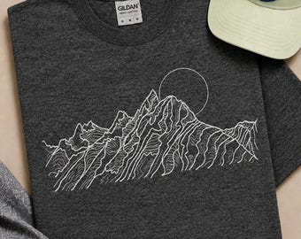 Mountain Graphic T Shirt Outdoor Adventure Tee Hiking Shirt Nature Lover Gift Vintage Mountain Tee