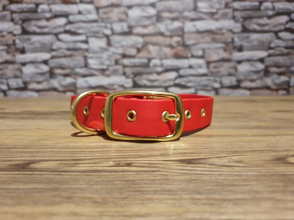 Handmade Premium Red BioThane Dog Collar Etsy