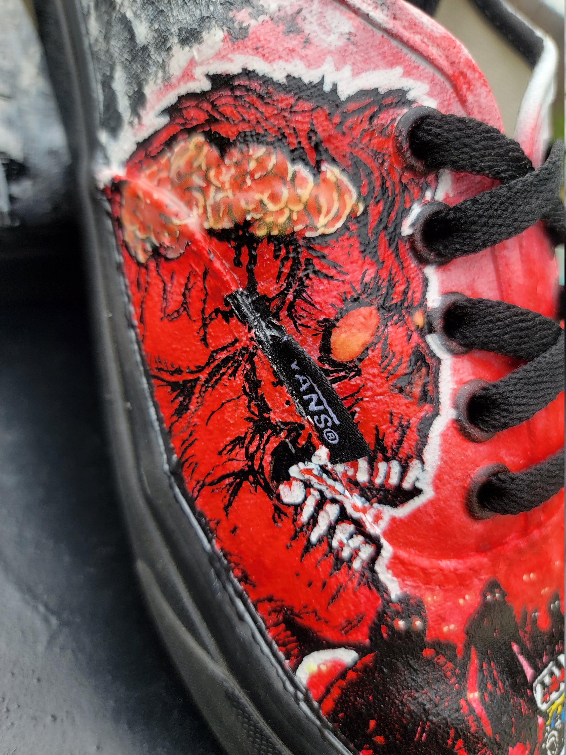 VANS Shoes Custom Hand Detailed Slip On Women's Horror Movies  Halloween