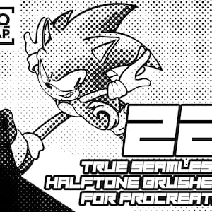 22 True Seamless Halftone Manga Brushes for Procreate