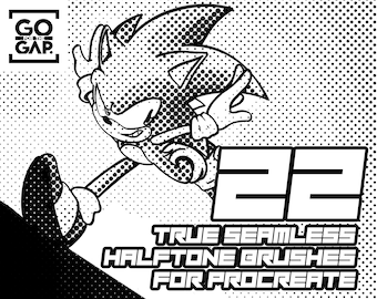 22 True Seamless Halftone Manga Brushes for Procreate