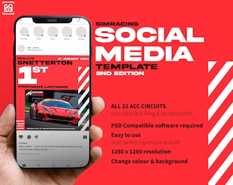 Social Media Template 2nd Edition - Motorsport Simracing Esports - Instagram - Twitter - PSD