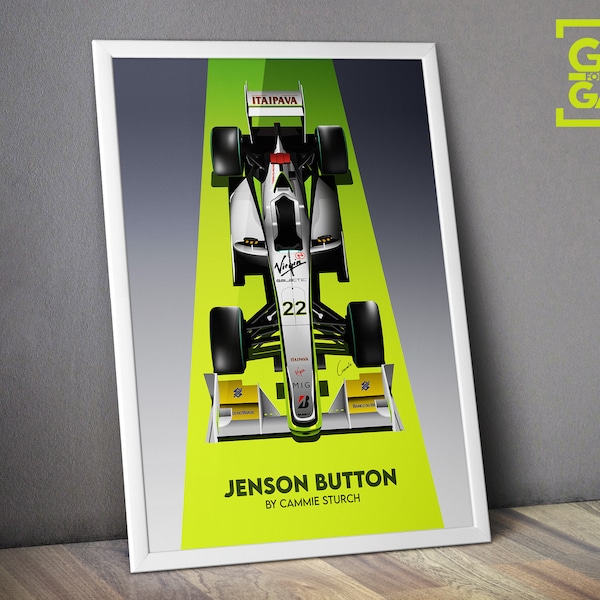 Jenson Button Brawn GP BGP001 F1 World Champion 2009 Print