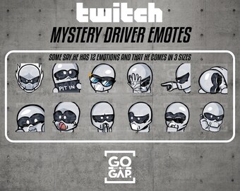 Mystery Driver Emotes Pack: Racing Twitch, YouTube, Discord (12 Emotes) (Digital Download)