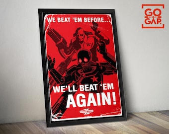 We verslaan ze weer! WW2-poster – Propagandakunstdruk wereldoorlog
