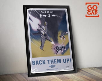 Back them up! WW2 Poster – World War Propaganda Art Print