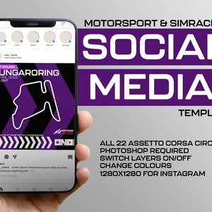 Social Media Template - Motorsport Simracing Esports - Instagram - Twitter - PSD