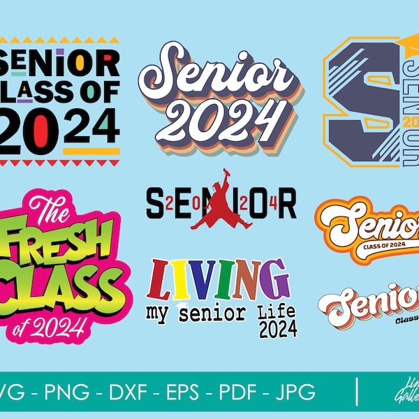 12 Senior 2024 Svg Bundle, Class of 2024 Svg, Seniors 2024 svg, Graduation 2024 svg, Graduation Shirt, Graduation Cap, Senior Graduation svg