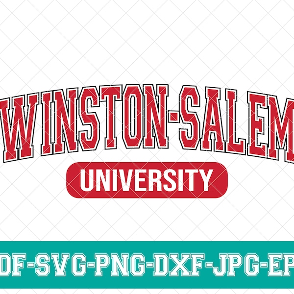 Winston Salem University Svg, Winston Salem Design svg, Sport Font svg, Arched Text Svg, HBCU Svg, Varsity Font, Print and Cut File, dxf