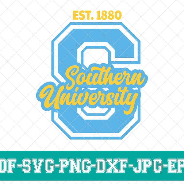 Southern University Svg, S Svg, SU Svg, Southern 1880 Svg, HBCU Svg, Clipart, Print and Cut File, Silhouette, dxf, png