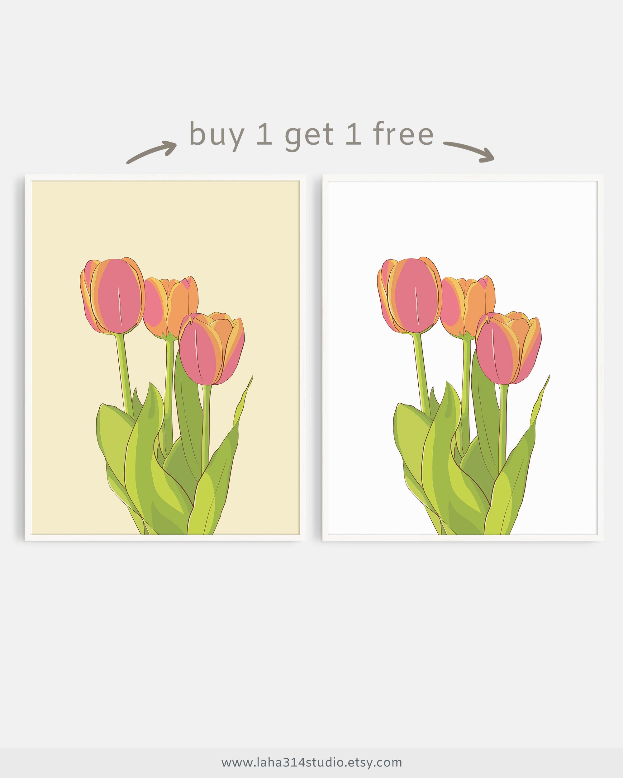 Tulip Art Poster / Tulip Printable wall art / Botanical Poster / Tulip