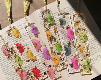 Floral Resin Bookmarks | Personalised Bookmarks | Pressed Flowers Bookmark