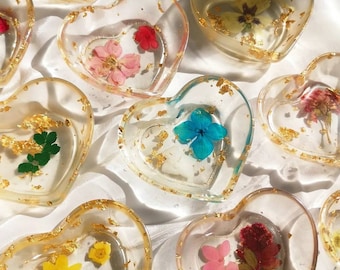 Floral Resin Trinket Dish | Flower | Heart | Square
