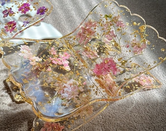 Pressed Flower Resin Quran Stand | Gold Flake Rehal
