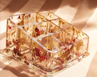 Rose Petal and Gold Flakes Lipstick Holder