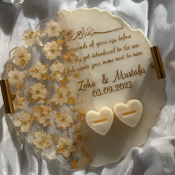 Ring Tray | Engagement Tray | Nikkah Ring Tray | Wedding Tray | Wedding Ring Tray | Customised Engagement/ Nikkah Tray