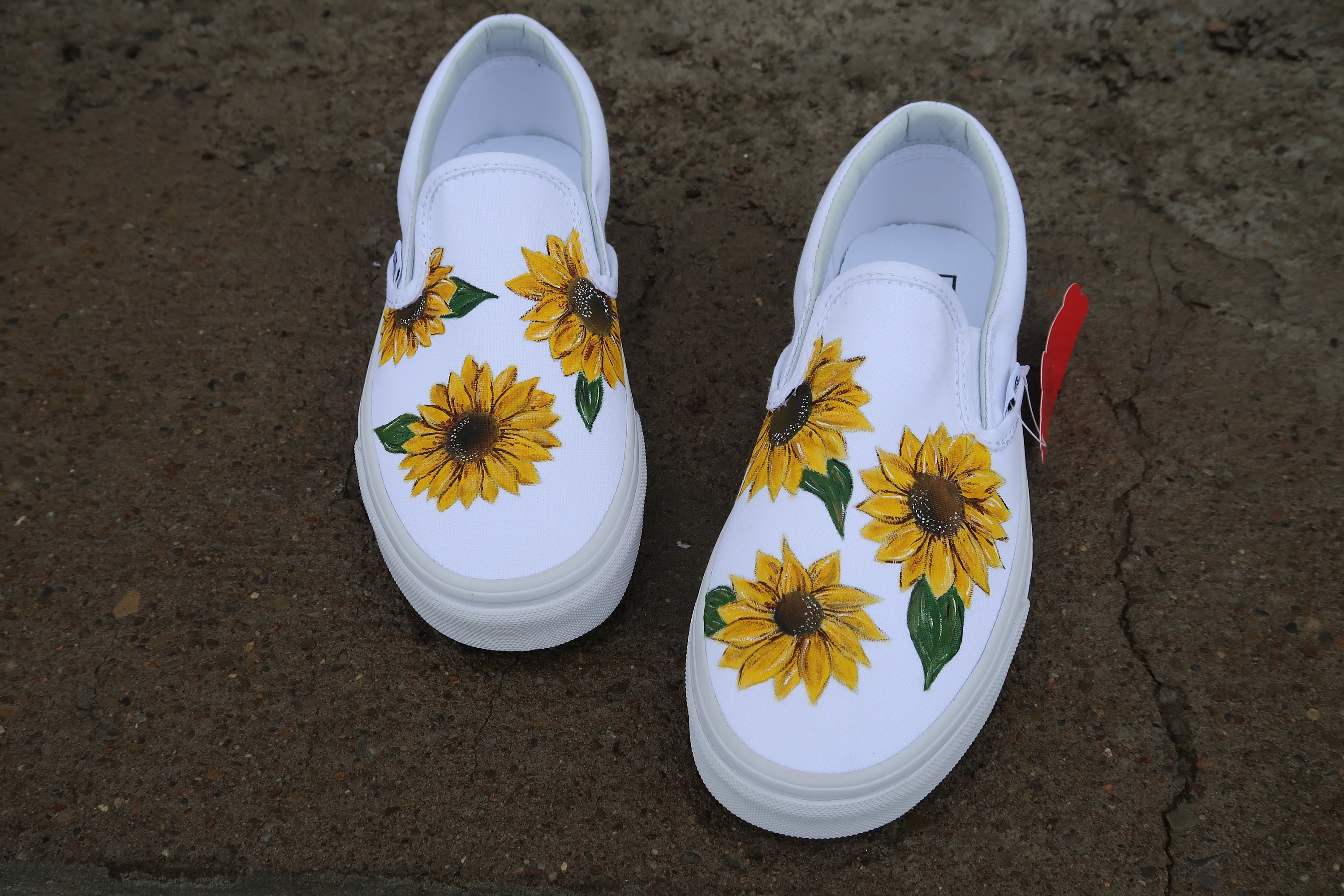 Sunflower Vans Slip Ons