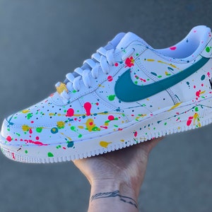 Multi color Paint Splatter Air Force 1 lows