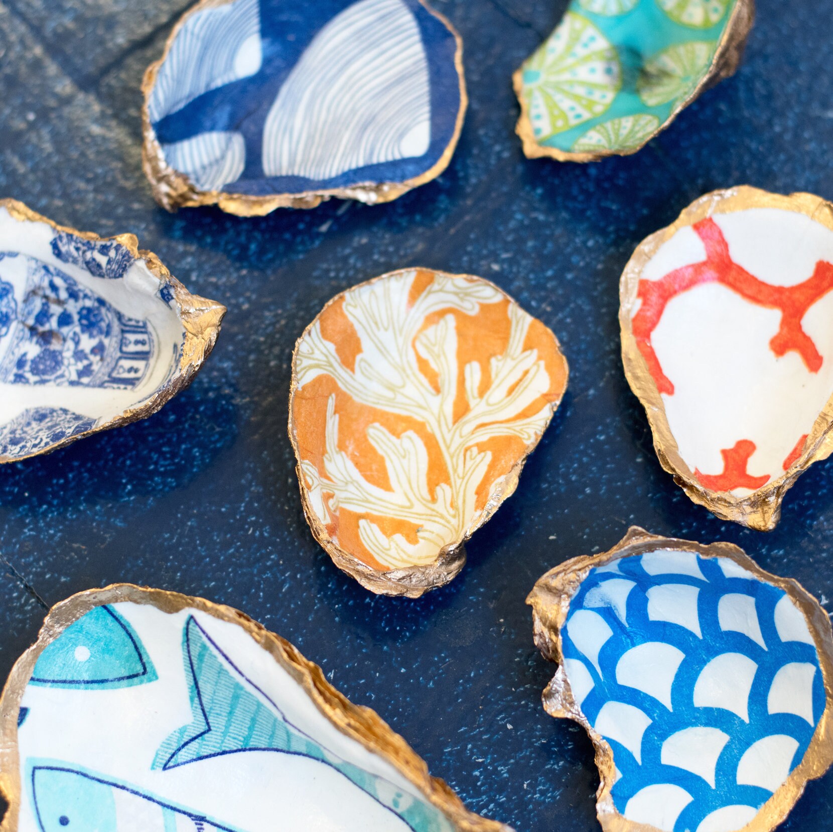 Decoupage Oyster Shell DIY Kit Coral Etsy