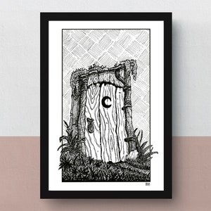 La casa de campo de Shrek | Impresión A5 o A4 | Póster A3 | obras de arte | Ilustración original del icónico baño exterior del pantano de Shrek.
