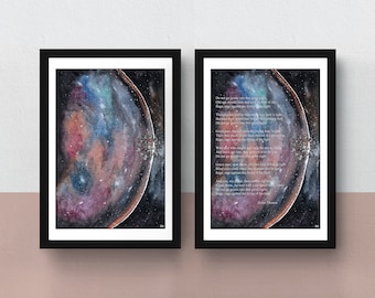 Interstellar | Dylan Thomas | double sided A5 or A4 print | imaginative artwork | watercolor inspired by movie