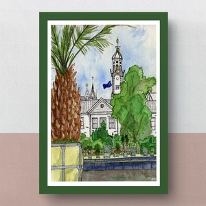 Hortus Botanicus Leiden | A5-Druck | fantasievolles Kunstwerk | Originalillustration aus dem Botanischen Garten in Leiden