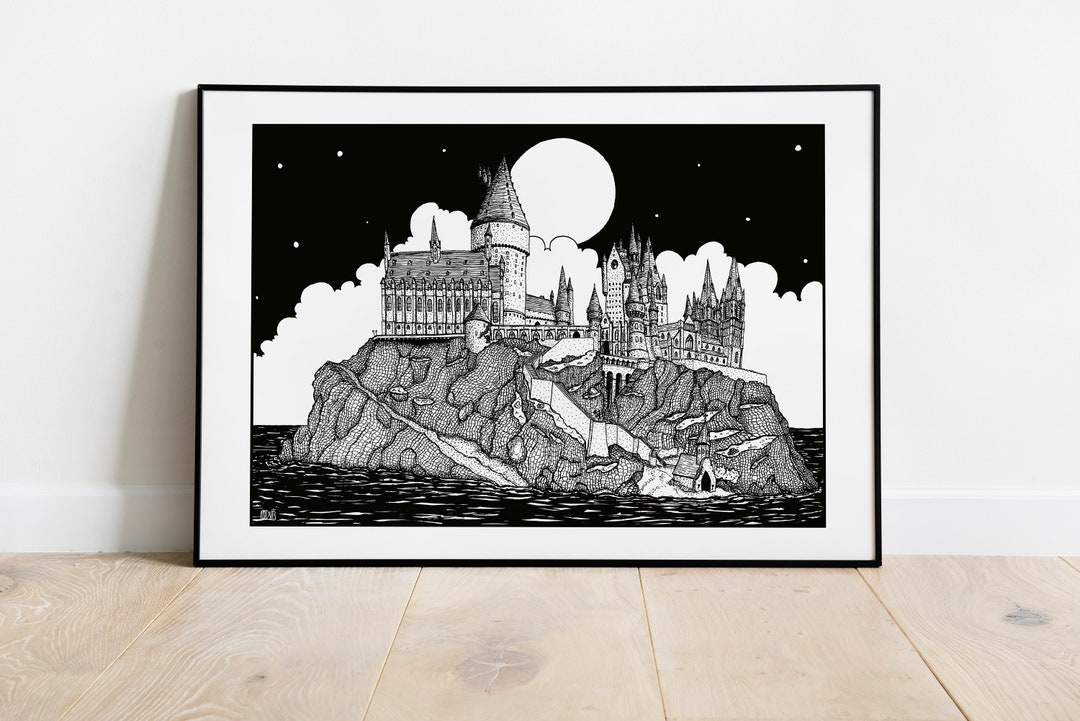 Hogwarts Castle A4 Print Harry Potter Fantastic Beasts - Etsy