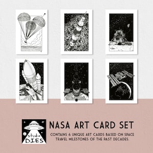 NASA-Kartenset | A6-Karten | Saturn V | Mondlandefähre | Space Shuttle Discovery | Hubble-Weltraumteleskop | ISS | Raumfahrt